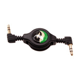 Retractable Audio Cable Aux-in Car Stereo Speaker Cord - Right Angle - Black - Fonus T13