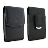 Leather Case Belt Clip Holster - Vertical Cover - LCASE64 - Black - Fonus D84