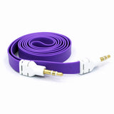 3-Pack Aux Cable Audio Cord 3.5mm Adapter Car Stereo Aux-in Speaker Jack Wire (Blue Purple Orange) - ZDG73