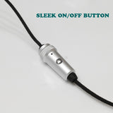 Hi-fi Sound Headphones 3.5mm Earphones -Metal Earbuds - Wood Trim - Silver - Fonus F98