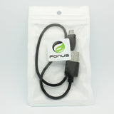 Short micro USB Cable Charger Cord - TPE - Black - Fonus M88