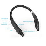 Neckband Wireless Earphones Retractable Earbuds - Black - M51
