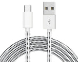 6ft USB-C Cable Charger Cord - Braided - White - Fonus C02 941-1