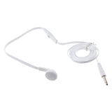 Mono Earphone 3.5mm Headphone - Flat Wired - Single Earbud - White - Fonus J87