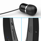 Neckband Wireless Earphones Retractable Earbuds - Black - M51