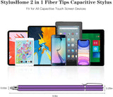 Purple Stylus Touch Screen Pen Fiber Tip Aluminum Lightweight - ZDZ55