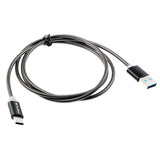 3ft USB-C Cable Charger Cord - Metal - Black - Fonus E82
