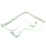 3.5mm Audio Cable Aux-in Car Stereo Speaker Cord - Right Angle - Coiled - White - Fonus G49