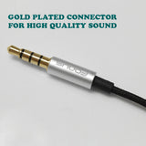 Hi-fi Sound Headphones 3.5mm Earphones -Metal Earbuds - Wood Trim - Silver - Fonus F98