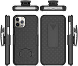 Belt Clip Case and 3 Pack Screen Protector Swivel Holster Tempered Glass Kickstand Cover 9H Hardness Anti-Glare - ZDC26+3F34