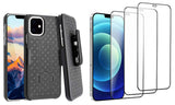 Belt Clip Case and 3 Pack Screen Protector Swivel Holster Ceramics Kickstand Cover Matte 3D Curved Edge - ZDM90+3F57