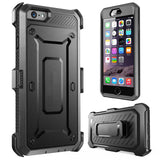 Hybrid Case Rugged Holster Swivel Belt Clip - Built-in Screen Protector - Black - Selna L02