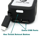 Retractable Car Charger 2-Port USB - MicroUSB - Fonus M89