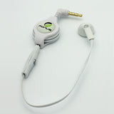 Retractable Mono Earphone 3.5mm Headphone - In-Ear Single Earbud - White - Fonus J79