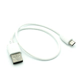 1ft Micro USB Cable Charger Cord - TPE - White - Fonus M91