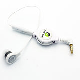 Retractable Mono Earphone 3.5mm Headphone In-Ear Single Earbud - White - Fonus M83