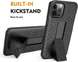 Belt Clip Case and 3 Pack Screen Protector Swivel Holster Tempered Glass Kickstand Cover 9H Hardness Anti-Glare - ZDC26+3F34