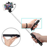 Compact Wired Selfie Stick Monopod Extendable with Built-in Remote Shutter - Fonus B41