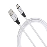 6ft USB-C Cable Charger Cord - Braided - White - Fonus R09 1029-1