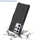 Belt Clip Case and 3 Pack Privacy Screen Protector Swivel Holster TPU Film Kickstand Cover Anti-Peep Anti-Spy - ZDA85+3Z20