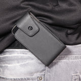 Leather Case Belt Clip Swivel Holster - Vertical Cover - LCASE20 - Black - Fonus M37