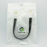 Short Micro USB Cable Charger Cord - Flat - Magnetic - Black - Fonus M38
