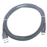 6ft Long USB-C Cable Charger Power Cord - Braided - Black - Fonus L63