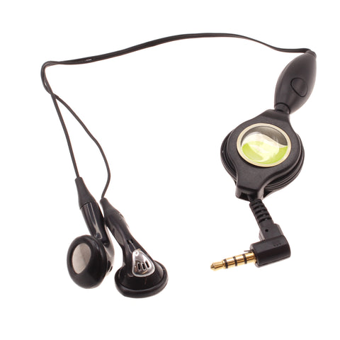 Retractable Earphones 3.5mm Headphones - In-Ear Earbuds - Black - Fonus B92