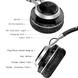 Over the Head Wireless Headphones Folding Headset - Black - L83
