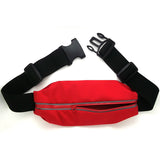 Waist Bag Sports Running Cover - Touch Screen Window - M - Reflective - Red - Fonus E48