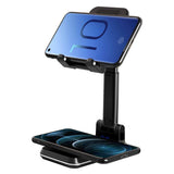 Dual 10W Wireless Charger Fast Foldable Stand 2-Coils Charging Pad - ZDJ96