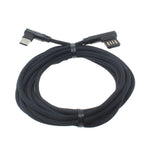10ft USB-C Cable Charger Cord -90 Degree Right Angle - Braided - Black - Fonus R34