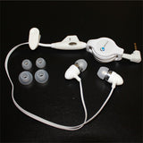 Retractable Earphones 3.5mm Headphones - Metal Earbuds - White - Xenda D57