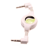 Retractable Audio Cable Aux-in Car Stereo Speaker Cord - Right Angle - White - Fonus T15