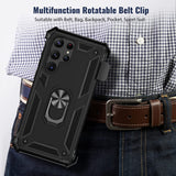 Case Belt Clip Holster Swivel Metal Ring Cover Kickstand Armor - ZDZ64
