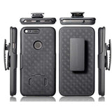 Case Holster Combo Swivel Belt Clip - Dropproof - Kickstand - Black - Fonus J75