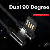 10ft Micro USB Cable Power Cord -90 Degree Right Angle - Braided - Black - Fonus R35