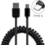 24W Fast USB Car Charger - Coiled USB-C Cable - QC3.0 - Fonus M14