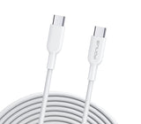 10ft USB-C to Type-C PD Cable Charger Cord - TPE - White - Fonus R26 1040-1