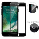 iPhone 7/8 Plus - Tempered Glass Screen Protector - HD Clear - 5D Curved - Full Cover - Black