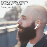 Mono Bluetooth Earphone Wireless Earbud Car Charger Combo - White - L89
