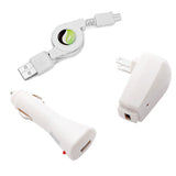 3-in-1 Home Car Charger Set Retractable Cable - Micro USB - B32