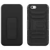 Black Armor Case with Belt Clip Stand - Black - Selna N01