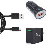3-in-1 Home Car Charger Set  6ft Cable - Micro USB - Fonus E46 1091-1
