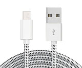 3ft Micro USB Cable Charger Cord - Braided - White - Fonus M15 232-1