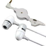 Retractable Earphones 3.5mm Headphones - Metal Earbuds - White - Xenda D57