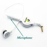 Retractable Mono Earphone 3.5mm Headphone In-Ear Single Earbud - White - Fonus M83