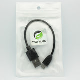 Short Micro USB Cable Charger Cord - TPE - Black - Fonus A33