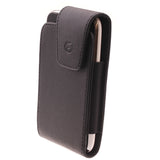 Leather Case Belt Clip Swivel Holster - Vertical Cover - LCASE21 - Black - Fonus D73 37-1