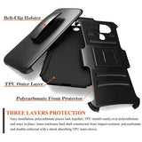 Hybrid Case Rugged Holster Swivel Belt Clip - DropProof - Defender - Black - Selna C86
